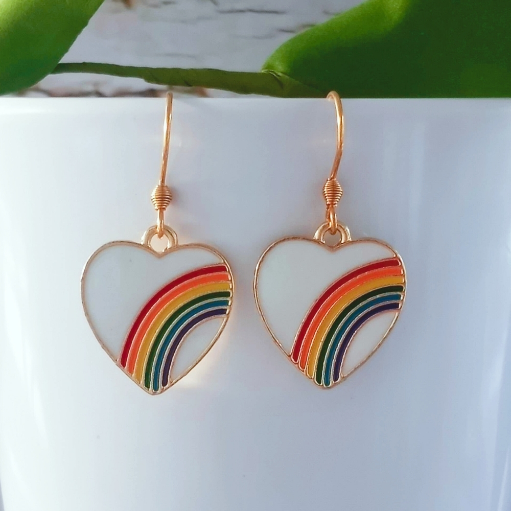 Rainbow Heart Earrings